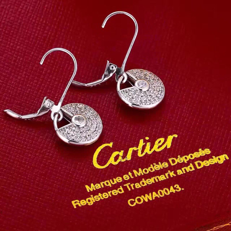 Replica Cartier Silver High Carbon Diamond Earring