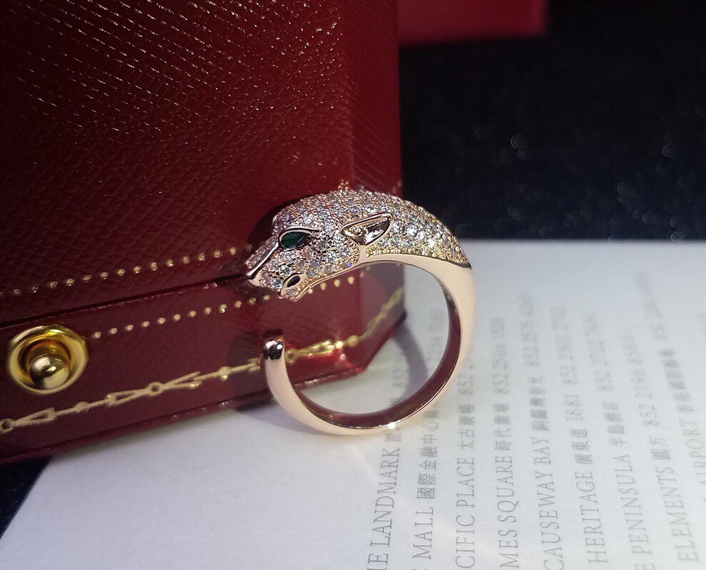 Replica Panthere De Cartier Ring Rose Gold