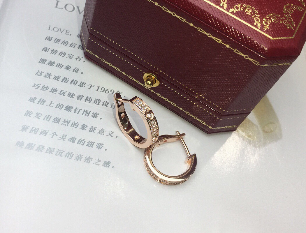 Replica Cartier Rose Gold Zircon Earring