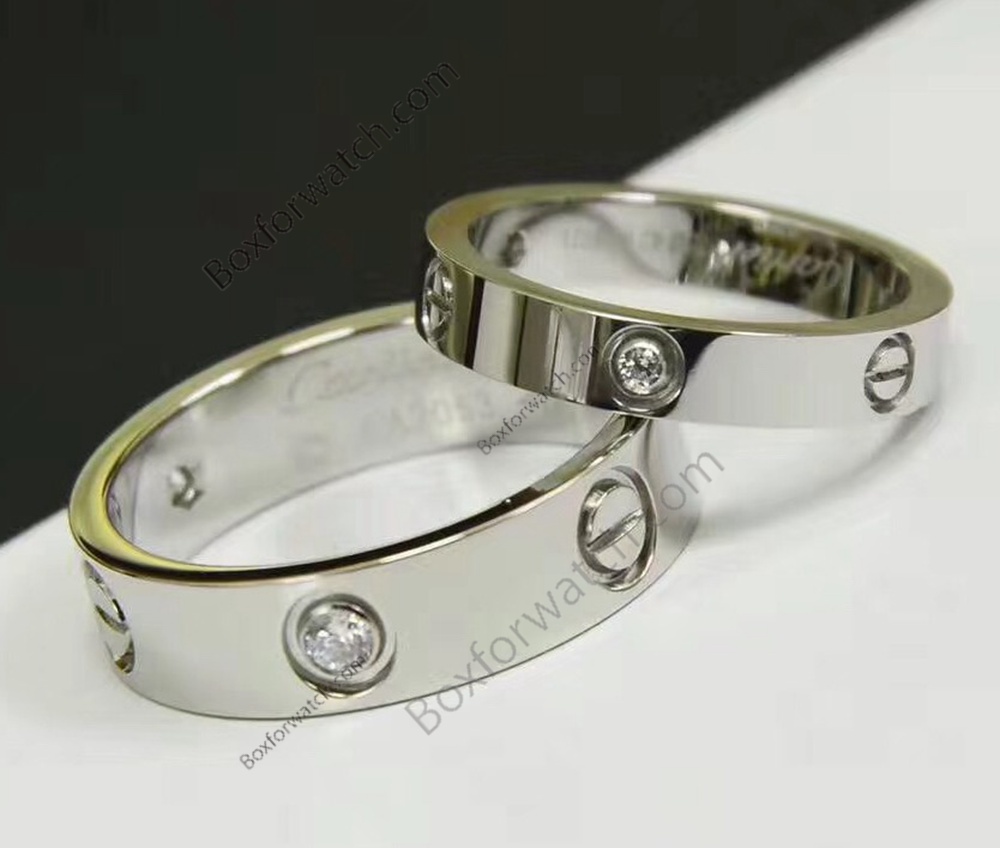 Copy Cartier Love Ring Silver with diamond