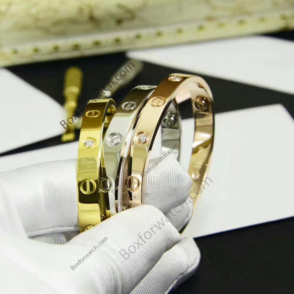 Wholesale Cartier gold/ Rose gold Sliver diamond Bracelet