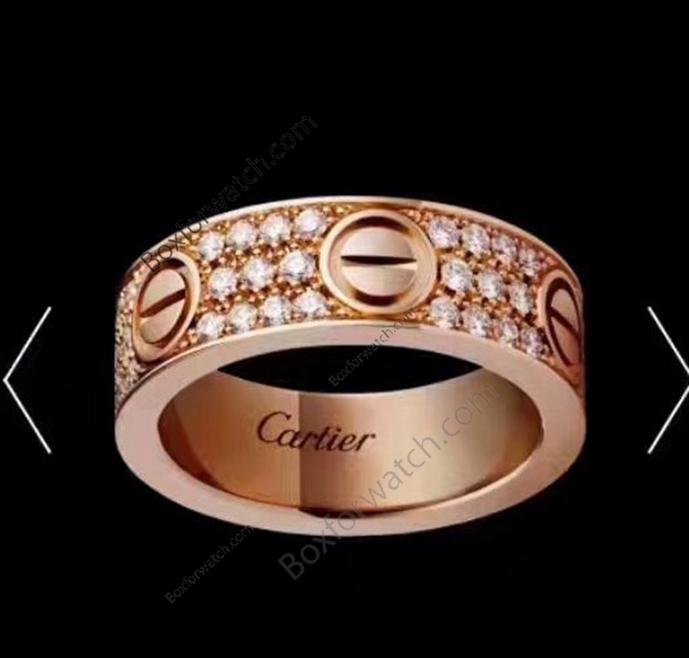 High Quality Copy Cartier Love Ring Rose gold All Diamond