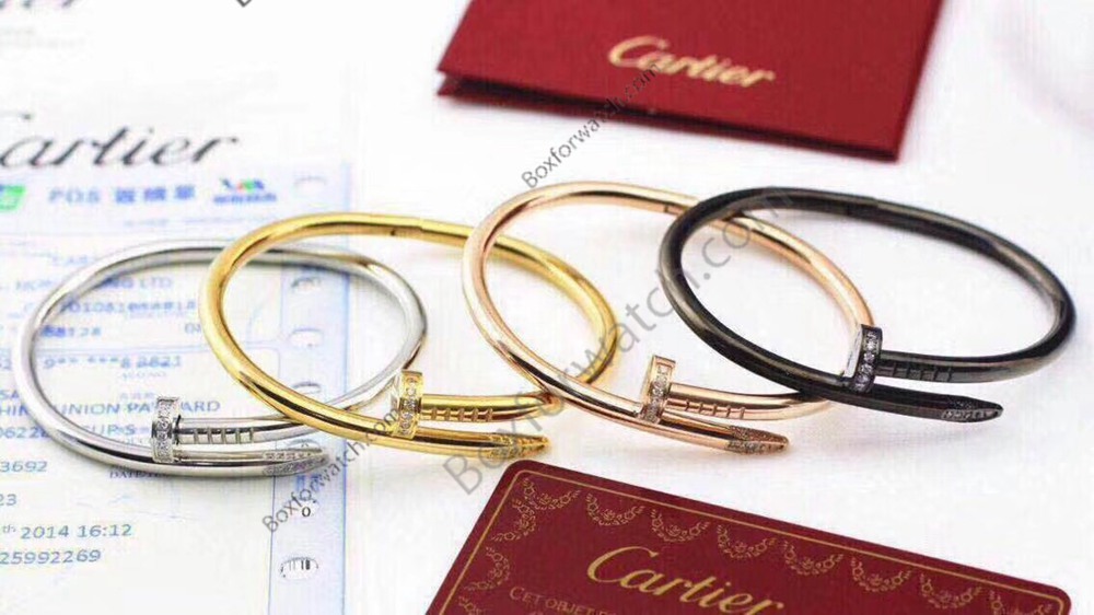 Copy Cartier Yellow gold Rose gold black Sliver Nail Bracelet