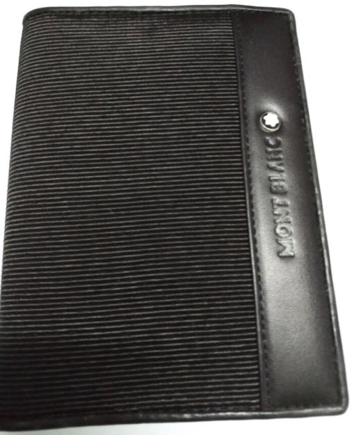 Copy Montblanc Nylon and Black Leather Passport Holder